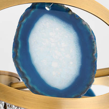 Contemporary Agate Bead Aluminum Chain Chandelier