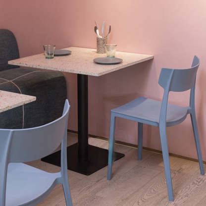 Nordic Plastic Stackable Open-Back Dining Chair — Green
