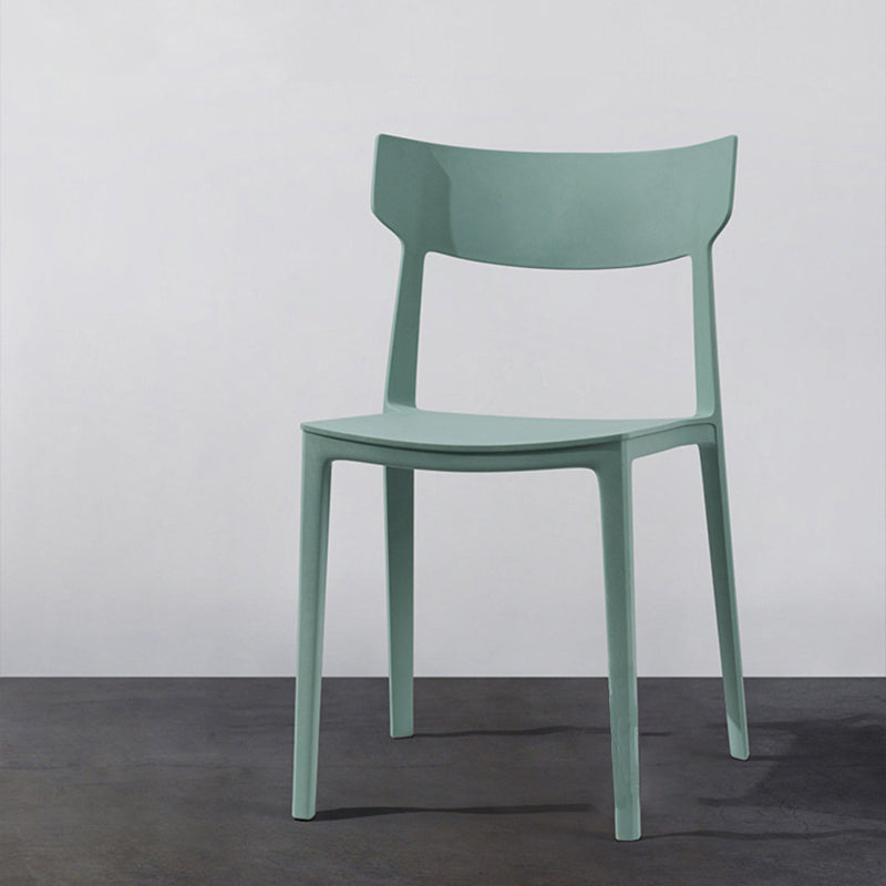 Nordic Plastic Stackable Open-Back Dining Chair — Gray