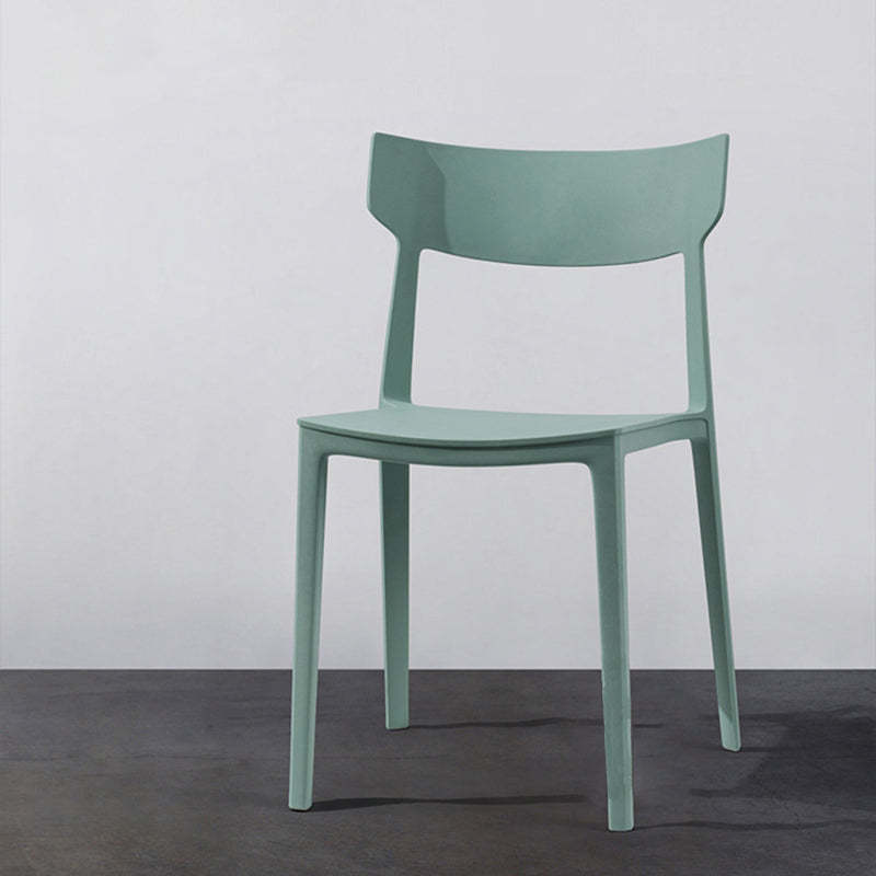 Nordic Plastic Stackable Open-Back Dining Chair — Gray