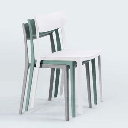 Nordic Plastic Stackable Open-Back Dining Chair
