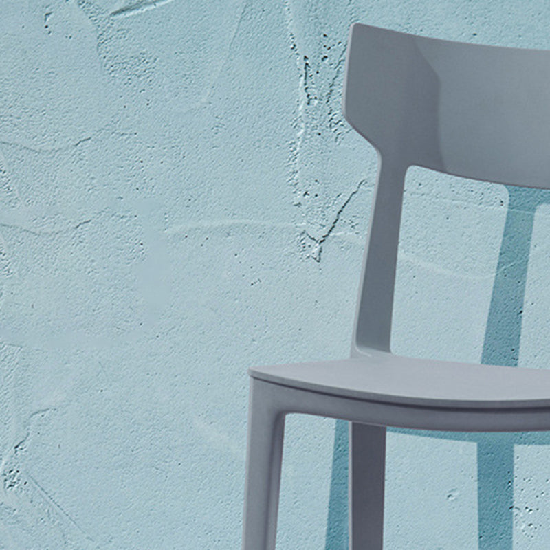 Nordic Plastic Stackable Open-Back Dining Chair — White