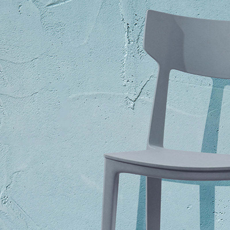 Nordic Plastic Stackable Open-Back Dining Chair — White