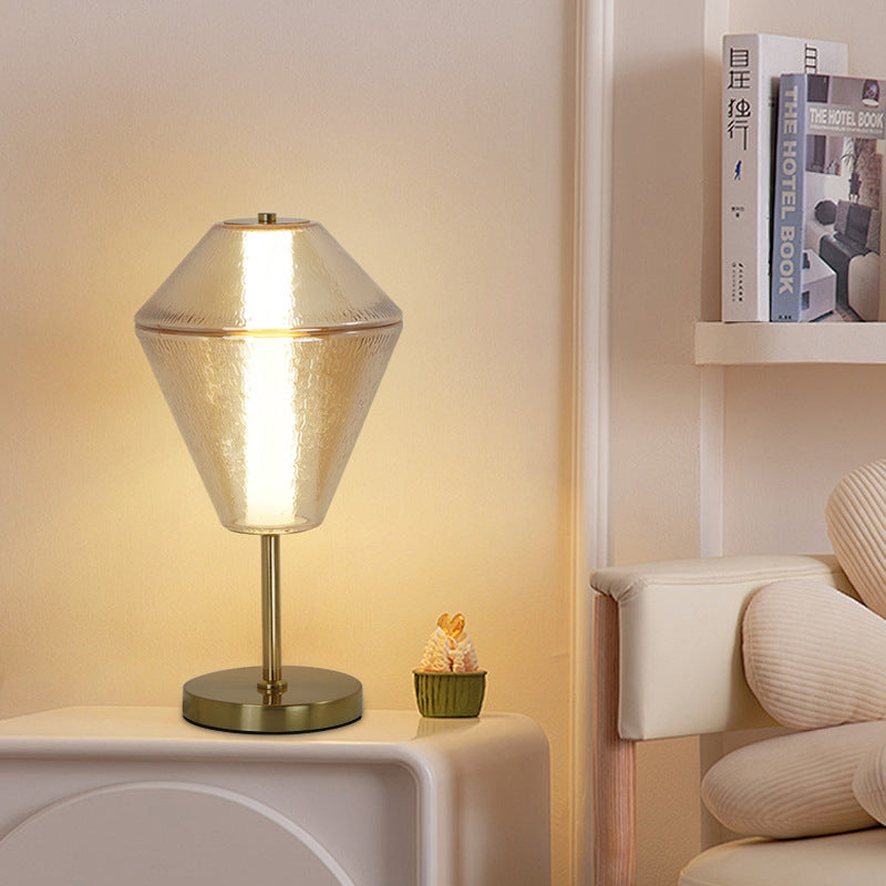 Nordic Iron Cone Stacked Water Ripple Glass LED Lamp — Smoke Gray / 220V-240V For UK/AU / Neutral Light (4000K)