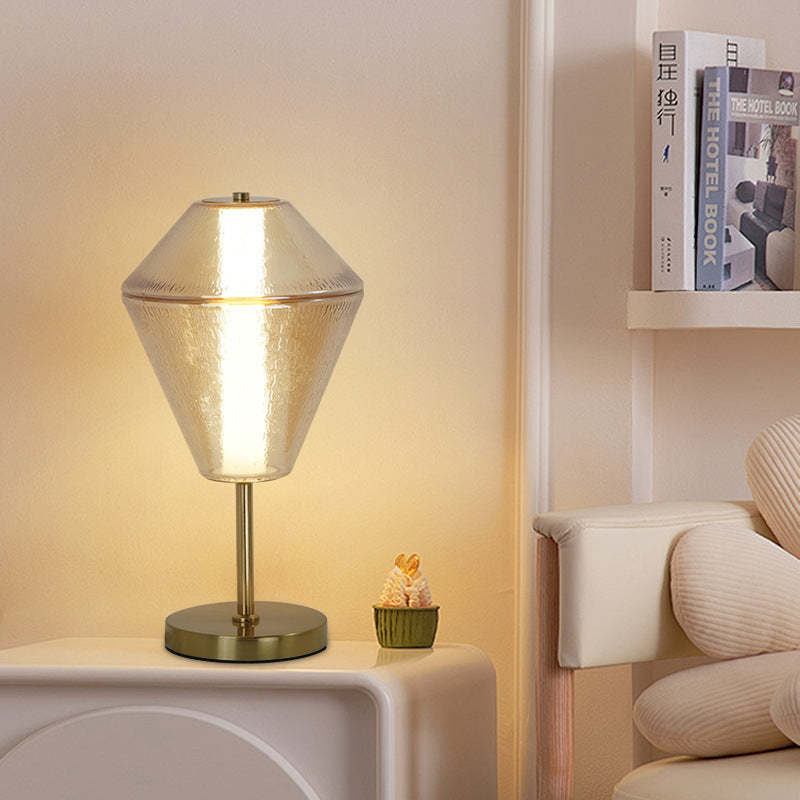 Nordic Iron Cone Stacked Water Ripple Glass LED Lamp — Smoke Gray / 220V-240V For UK/AU / Neutral Light (4000K)