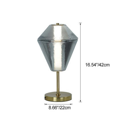 Nordic Iron Cone Stacked Water Ripple Glass LED Lamp — Smoke Gray / 220V-240V For UK/AU / Warm Light (3000K)