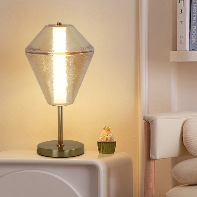 Nordic Iron Cone Stacked Water Ripple Glass LED Lamp