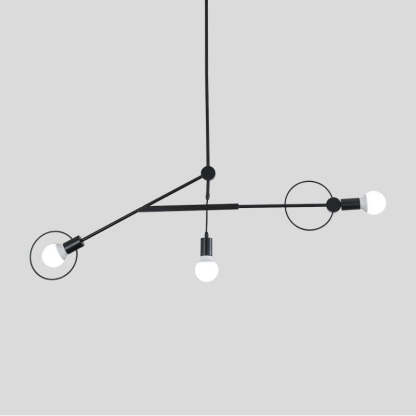 Scandinavian Iron Long Rod Island Chandelier