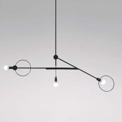 Scandinavian Iron Long Rod Island Chandelier