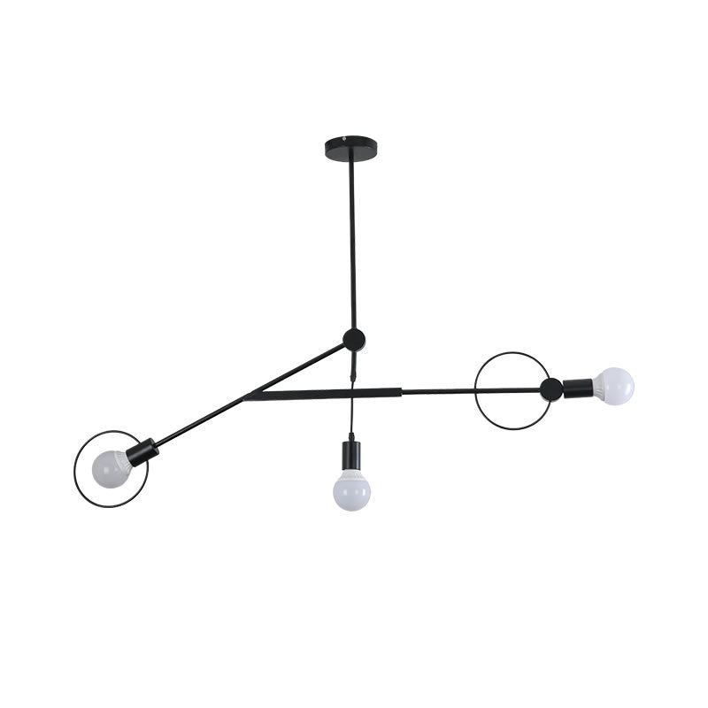 Scandinavian Iron Long Rod Island Chandelier