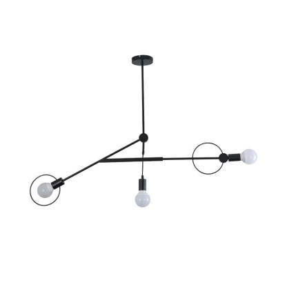 Scandinavian Iron Long Rod Island Chandelier