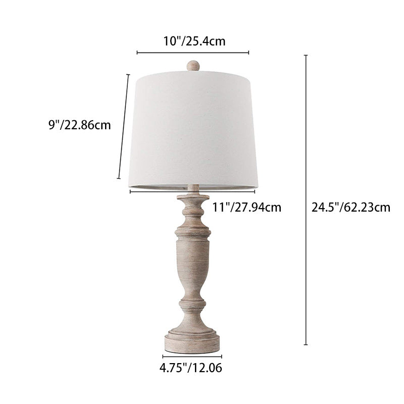 Modern Eclectic Fabric Solid Wood Table Lamp
