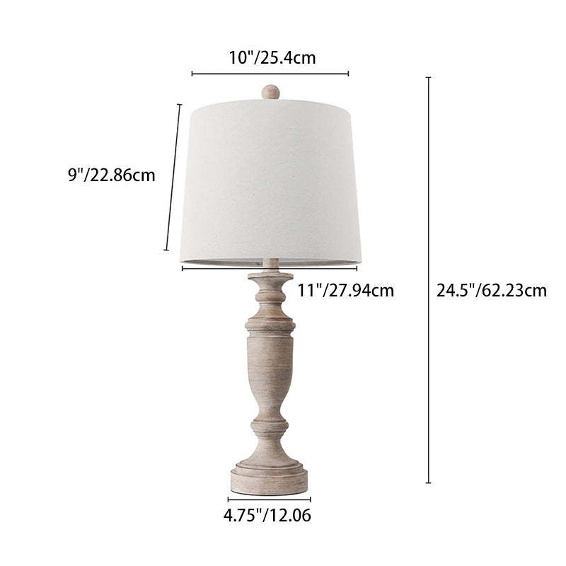 Modern Eclectic Fabric Solid Wood Table Lamp