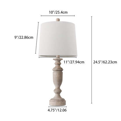 Modern Eclectic Fabric Solid Wood Table Lamp
