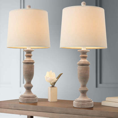 Modern Eclectic Fabric Solid Wood Table Lamp — 220V-240V For UK/AU