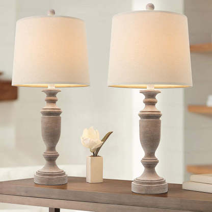Modern Eclectic Fabric Solid Wood Table Lamp — 110V-120V For US/CA