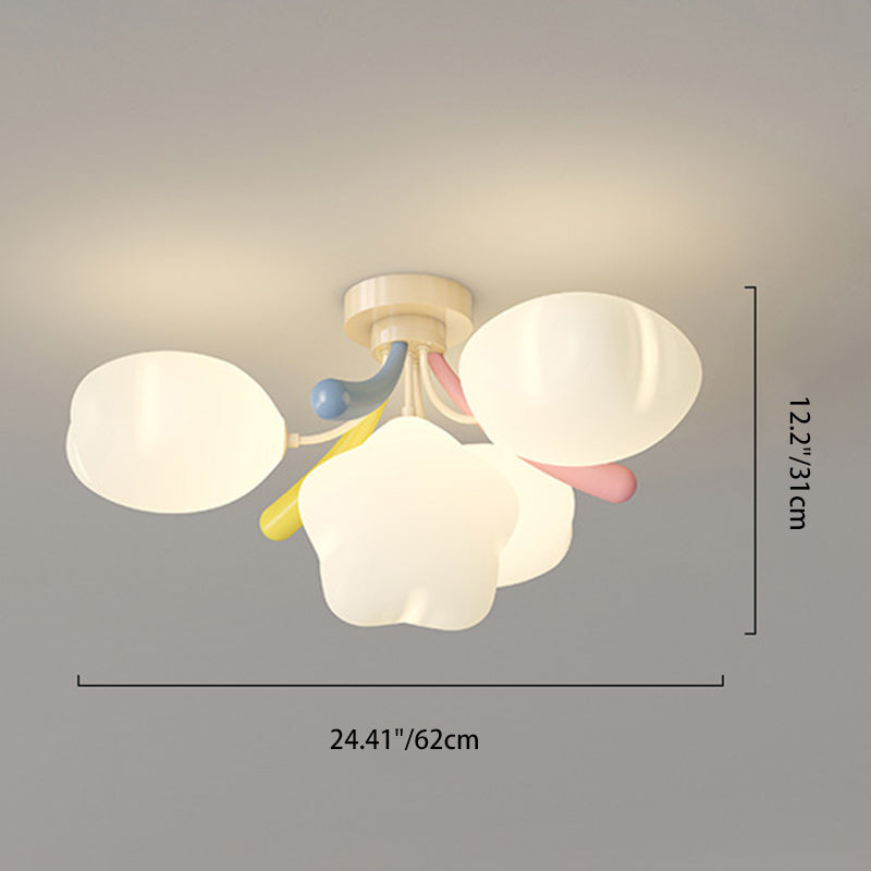 Contemporary Iron Pentagram LED Semi-Flush Ceiling Light