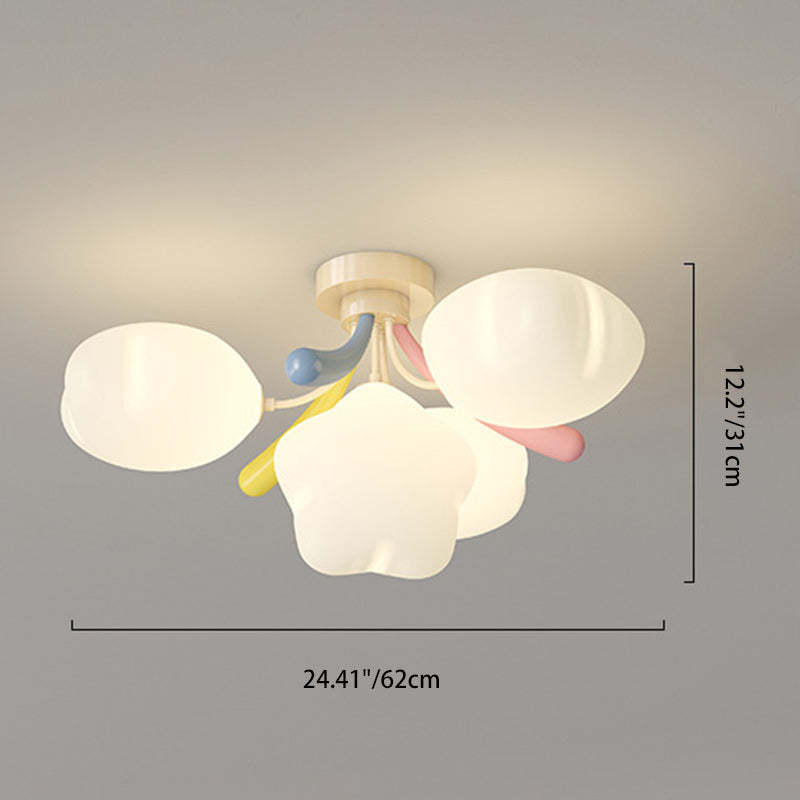 Contemporary Iron Pentagram LED Semi-Flush Ceiling Light