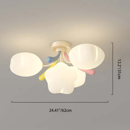 Contemporary Iron Pentagram LED Semi-Flush Ceiling Light