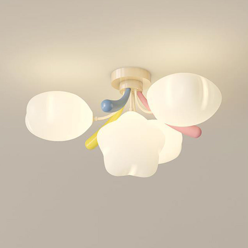 Contemporary Iron Pentagram LED Semi-Flush Ceiling Light