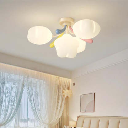 Contemporary Iron Pentagram LED Semi-Flush Ceiling Light