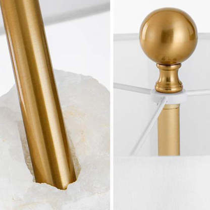 Modern Fabric Tapered Raw Alabaster Base Table Lamp