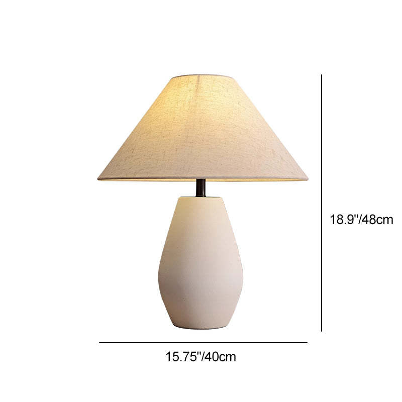 Vintage Fabric Tapered Ceramic Bottle Lamp