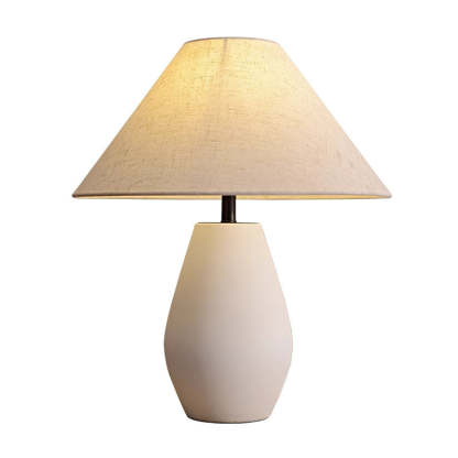 Vintage Fabric Tapered Ceramic Bottle Lamp