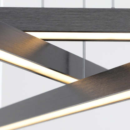 Geometric Intersecting Long Aluminum Acrylic LED Chandelier