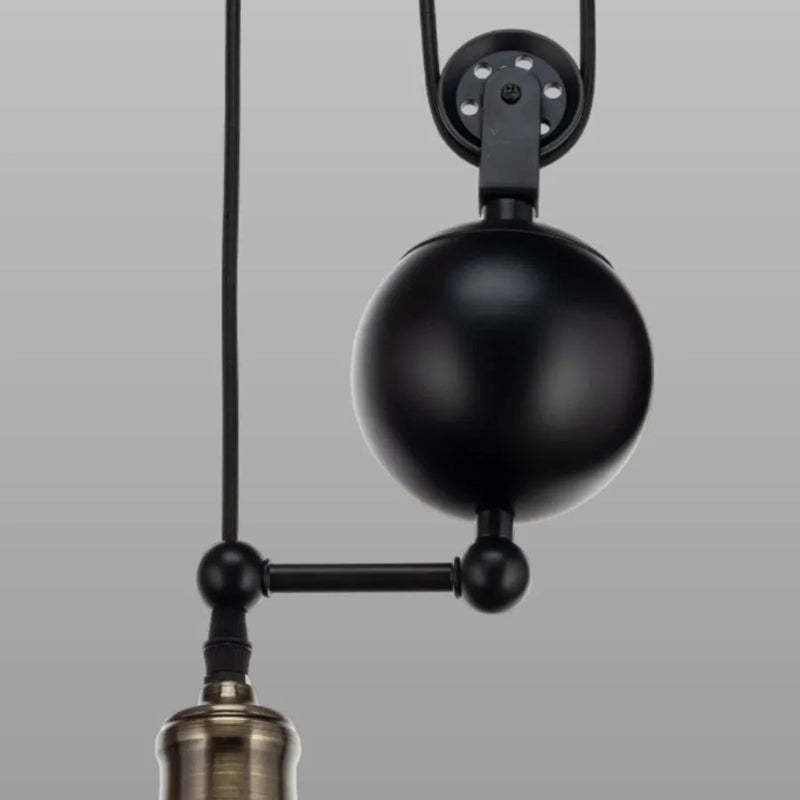 Industrial Iron Conical Lifting Pulley Island Chandelier