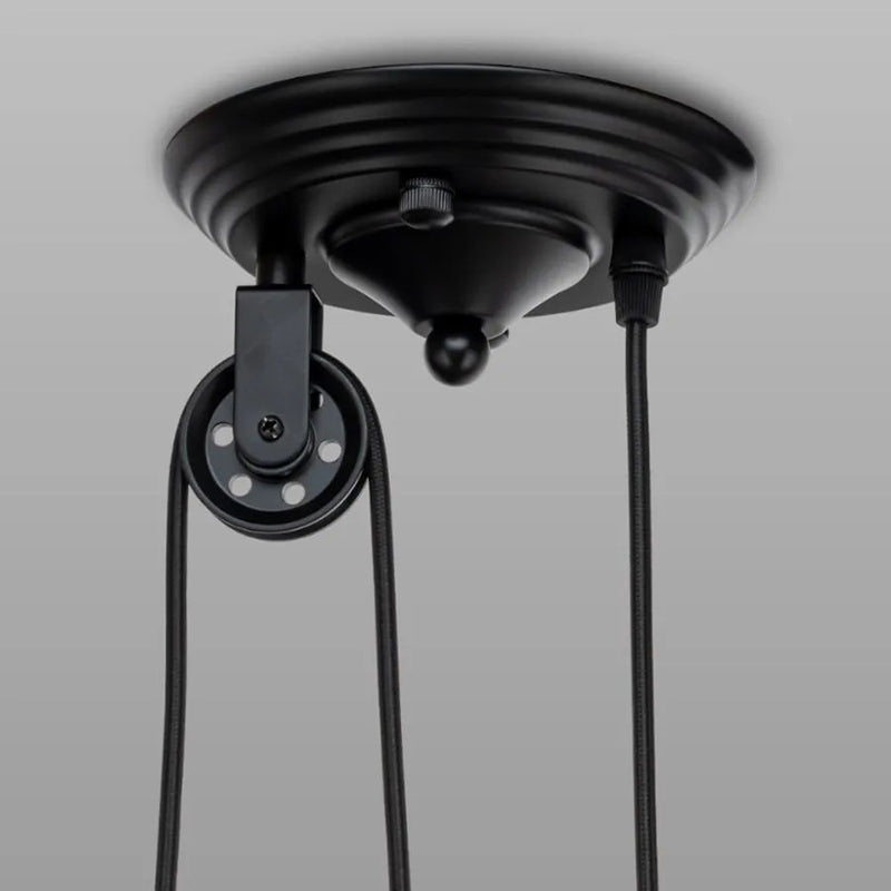 Industrial Iron Conical Lifting Pulley Island Chandelier
