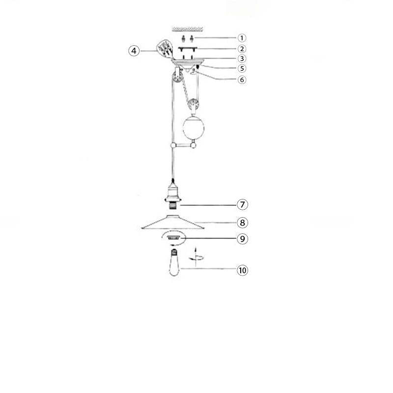 Industrial Iron Conical Lifting Pulley Island Chandelier