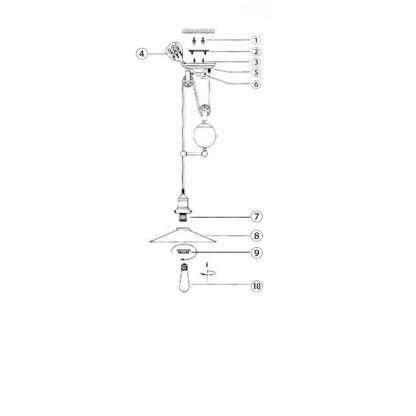 Industrial Iron Conical Lifting Pulley Island Chandelier