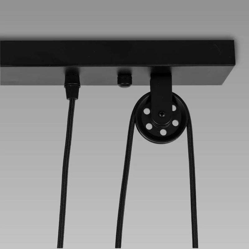 Industrial Iron Conical Lifting Pulley Island Chandelier