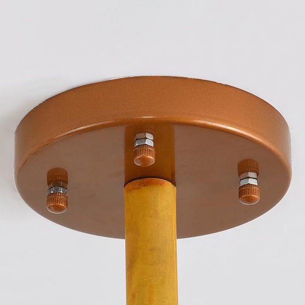 Traditional Rustic Bamboo Tube Iron LED Spotlight Chandelier