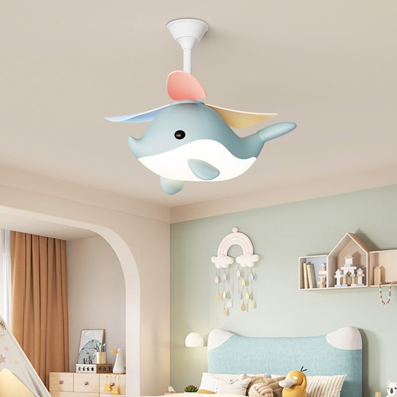 Scandinavian Whale Plane Ceiling Fan Light