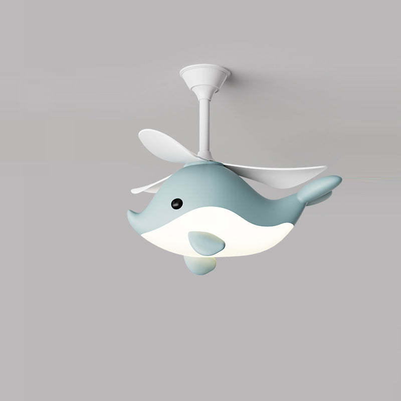 Scandinavian Whale Plane Ceiling Fan Light