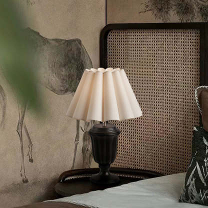 Vintage Fabric Flower Bouquet Solid Wood Lamp