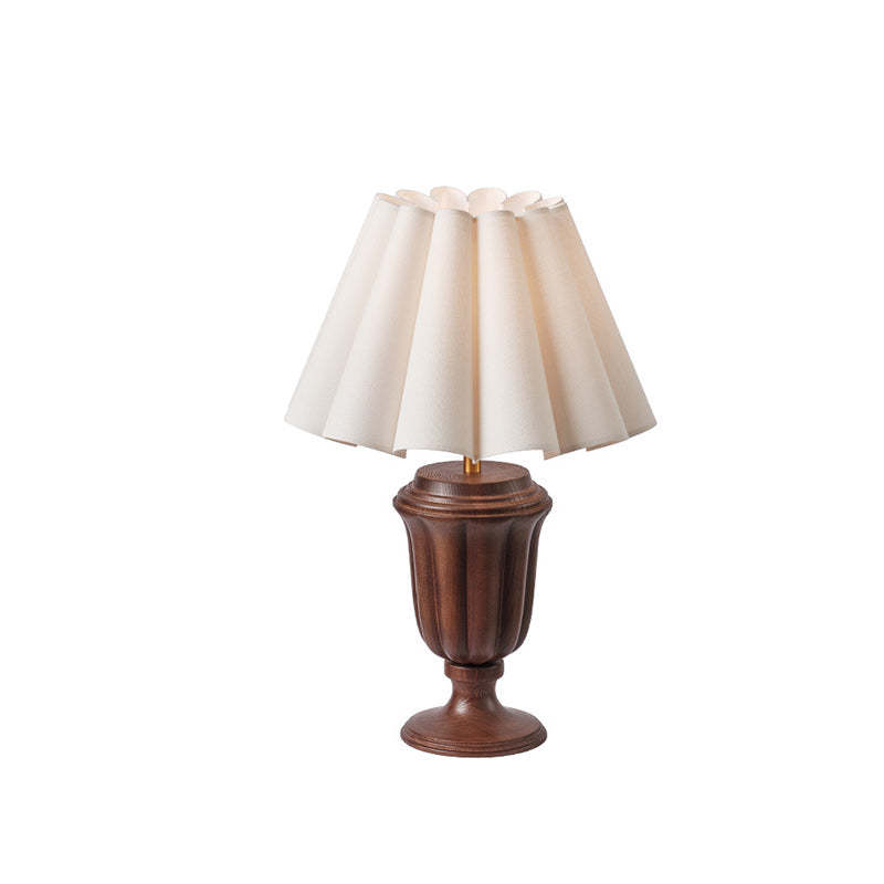 Vintage Fabric Flower Bouquet Solid Wood Lamp