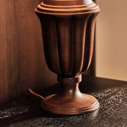 Vintage Fabric Flower Bouquet Solid Wood Lamp