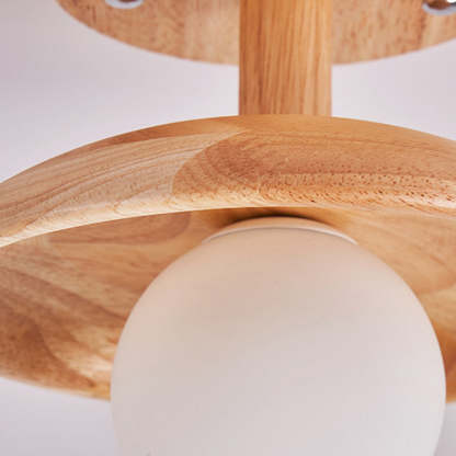 Japanese Wood Grain Ball 1-Light Ceiling Light