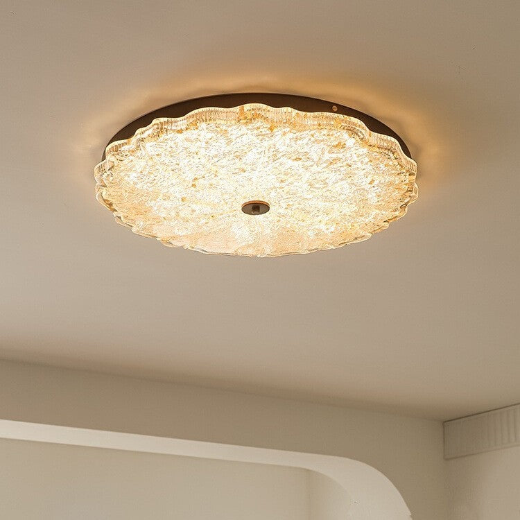 Modern Iron Resin Round Shade LED Flush Mount