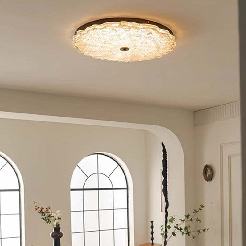 Modern Iron Resin Round Shade LED Flush Mount