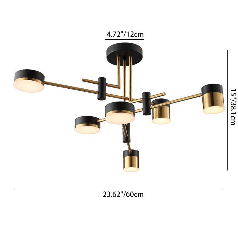 Contemporary Luxe Iron Acrylic Round LED Chandelier