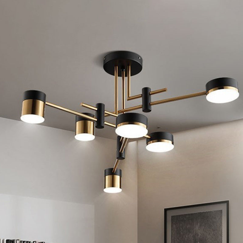 Contemporary Luxe Iron Acrylic Round LED Chandelier