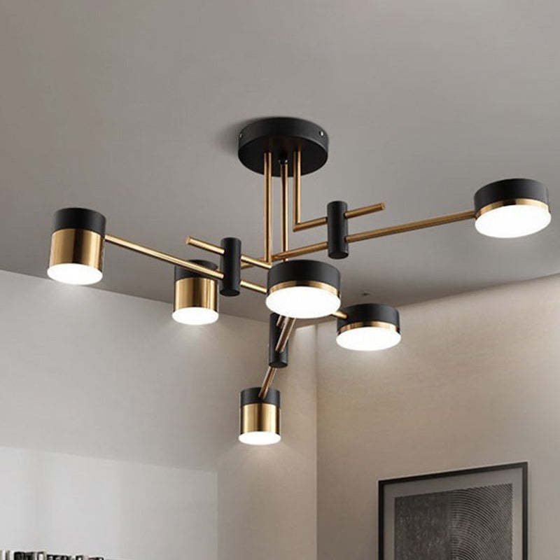 Contemporary Luxe Iron Acrylic Round LED Chandelier