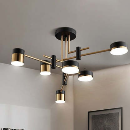 Contemporary Luxe Iron Acrylic Round LED Chandelier