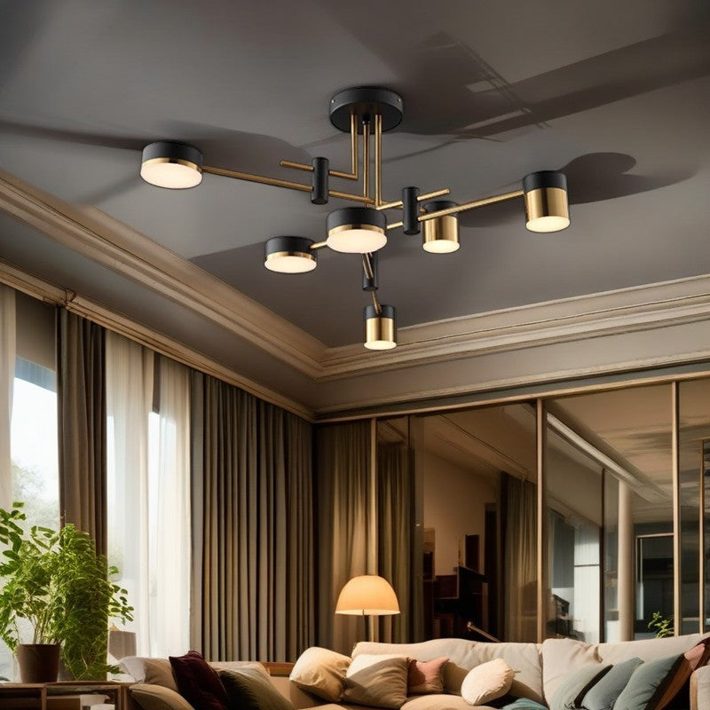 Luxury round luxe black chandeliers, Lighom — 220V-240V (UK/AU