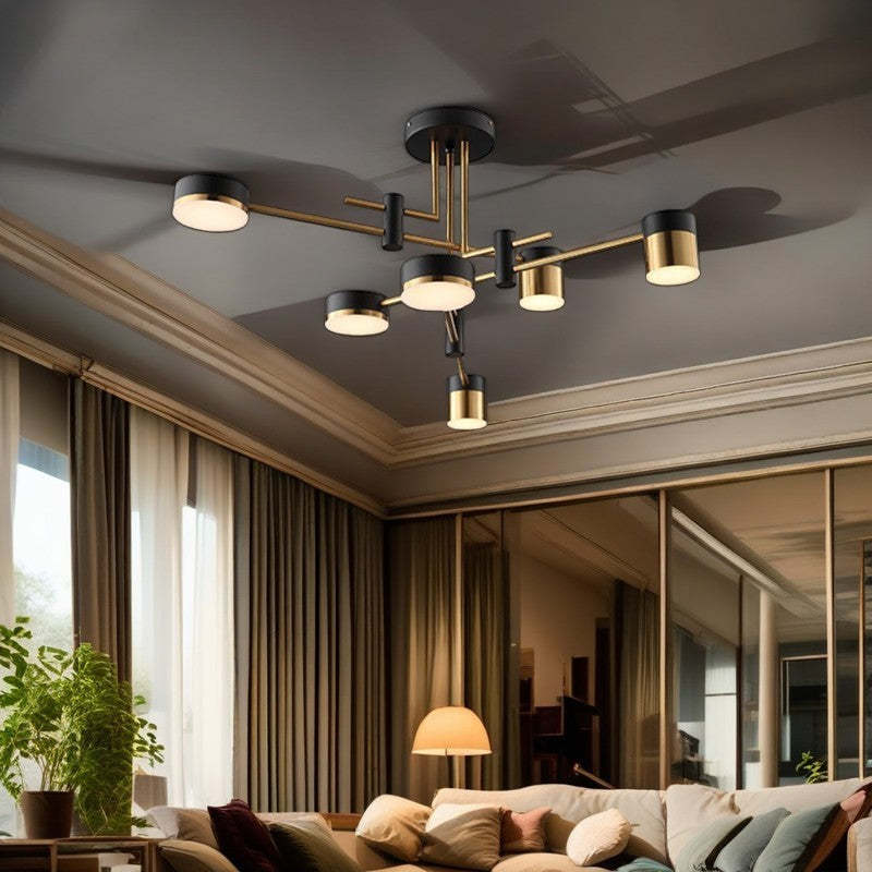 Contemporary Luxe Iron Acrylic Round LED Chandelier