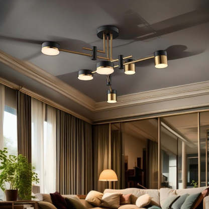 Contemporary Luxe Iron Acrylic Round LED Chandelier
